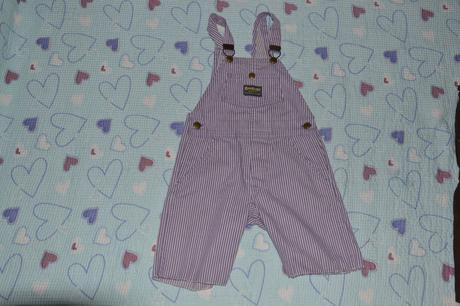 Fialové pláťěné, džínové lacláče, oshkosh,92