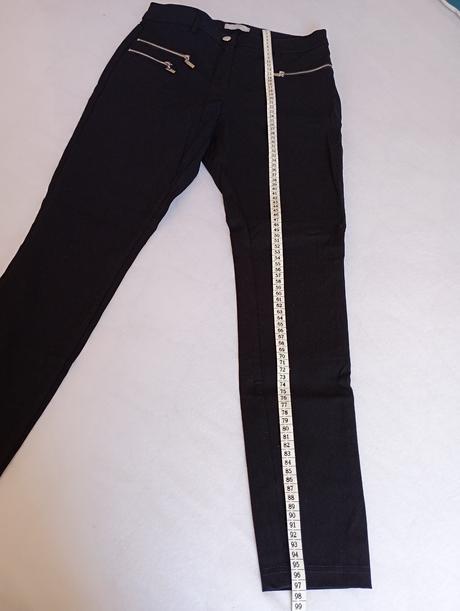 Šik elegantní černé kalhoty se zipy, gate,38