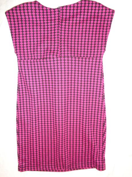 Krásné růžové černé teplejší šaty s mašlí, zara,140