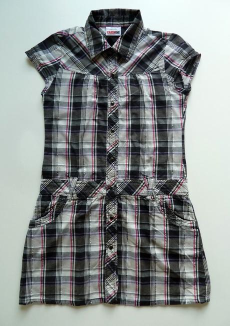 Košilová propínací tunika s krátkým rukávem v. 152, crashone,152