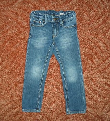modré kalhoty rifle džíny h&m s elastenem sqin, h&m,98