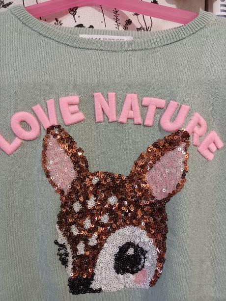 Mint svetr se srnečkou h&m 134/140, h&m,140