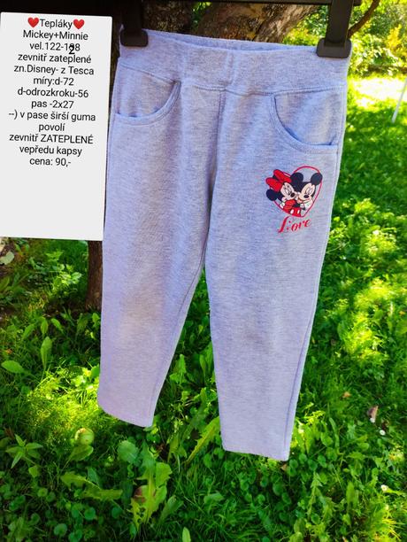 Tepláky,vel.122, 140