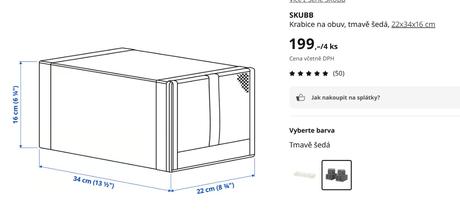 Krabice na obuv tmavě šedé - ikea nové,