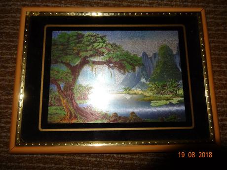 Obraz s řekou a stromem, 