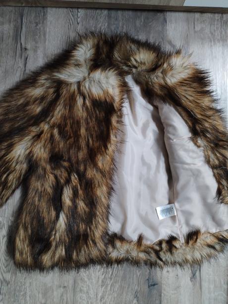 Chlupatá kožíšková bunda h&m vel xs/s, h&m,xs