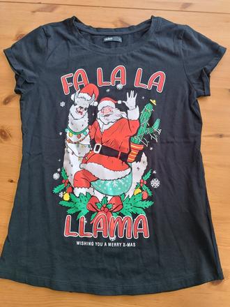 Bavlněné triko s vánočním potiskem cropp, l