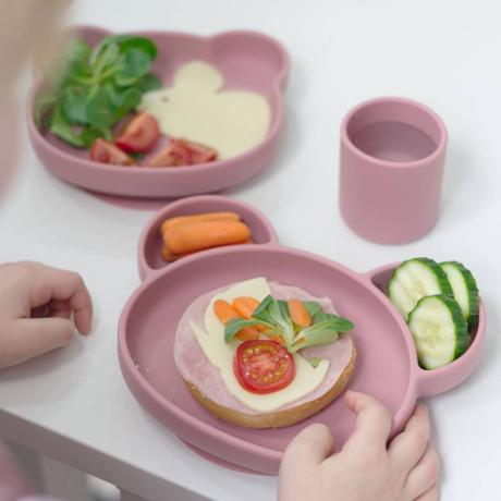 Jídelní silikonová sada panda, 