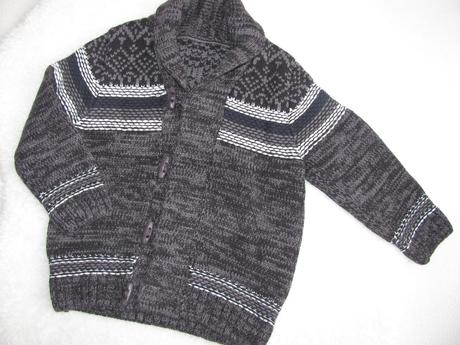 Krásný šedo černý chlapecký svetr matalan, matalan,86