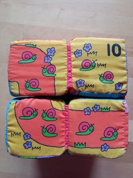 Látkové kostky-výuka číslic, 