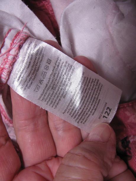 Strečové manšestrové kalhoty s kvítky, 122