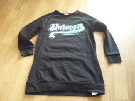 Delší mikina unicorn vel.8-9, primark,134