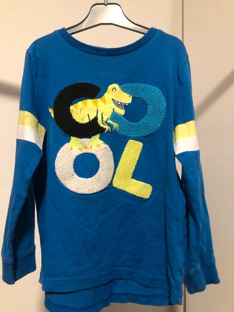 Modré triko s dinosaurem, 116