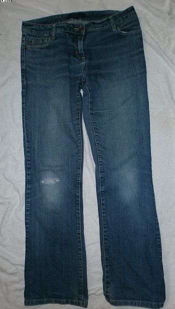 Džíny s opravovaným kolenem-vel.cca.l-xl, l