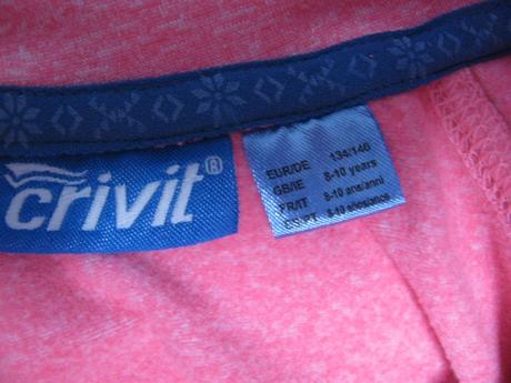 Funkční růžová mikina, střik, crivit,140