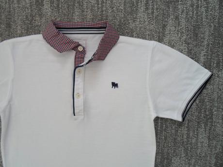 Bílé tričko triko s límečkem polo, 152