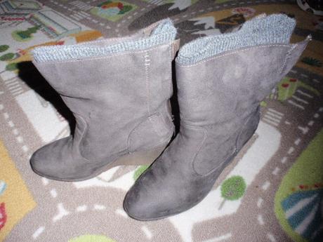 Boty-kozačky semišové šedé reno, young spirit,39