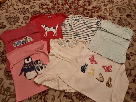 7x tričko s dlouhým rukávem, h&m,98