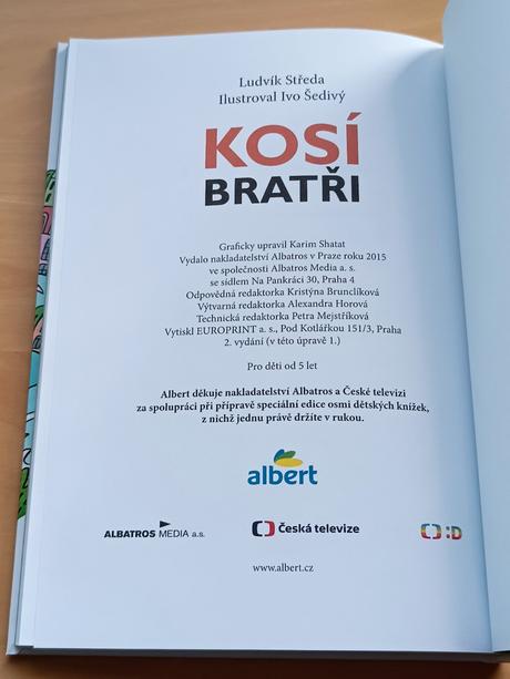 Dětská kniha - večerníček kosí bratři,