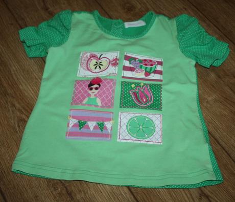 Zelené tričko s nabíranými rukávy, pumpkin patch,98