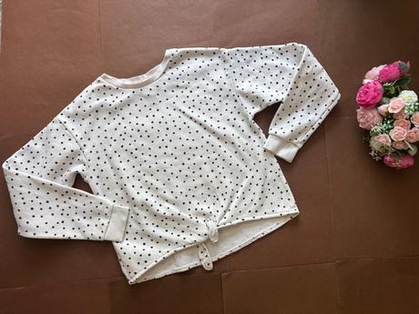 K1/ mikina krop top s puntíky - v. 134-140, h&m,134