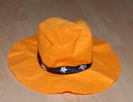 Karnevalový oranžový klobouk skřítek, zahradník..., 