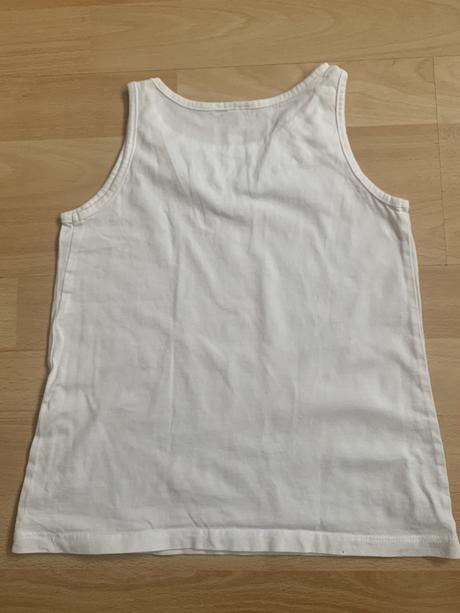 Bílé tílko & tričko s ozdobným okraje vel. 122/128, 122