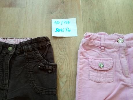 2 x manžestrové kalhoty, vel 110/116, caa, ga, c&a,110