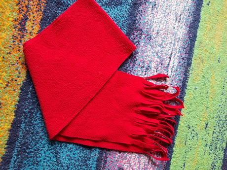 Malá flísová šála na holčičku sytě červená, 92