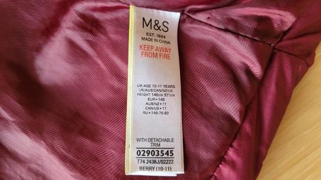 Značkový zimní kabát / bunda marks&spencer 152, marks & spencer,152