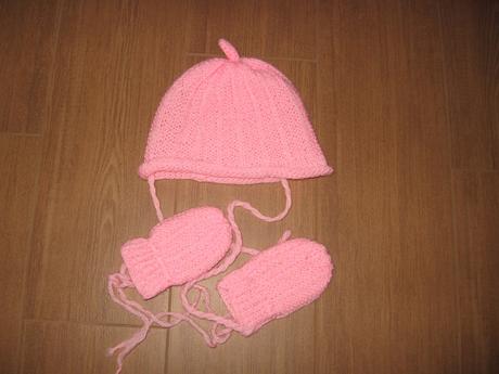 Pletená čepice+rukavičky, wolf,74