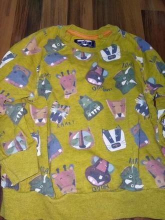 Hořčicová mikina se zvířátky 104 next, next,104