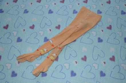 Oranžové bavlněné punčošky, s domečky, 98