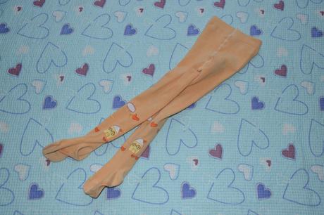 Oranžové bavlněné punčošky, s domečky, 98