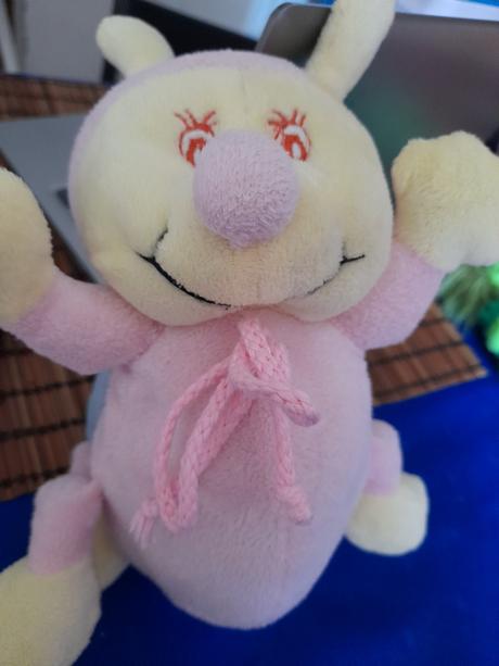 Růžovomodrý brouček plyšový,