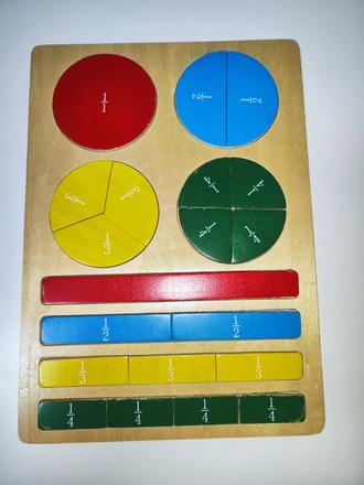 Dřevěné puzzle - zlomky, 