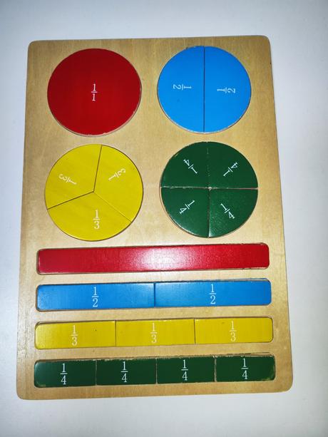 Dřevěné puzzle - zlomky, 