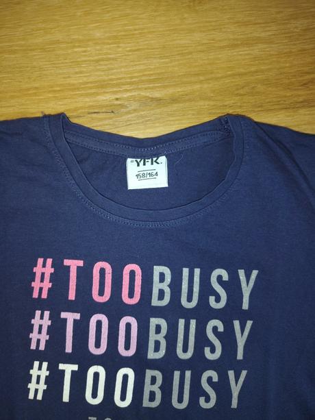 Dívčí bavlněné triko kr.ruk. 158/164 too busy, 158