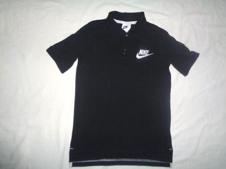 Černé bavlněné límečkové tričko nike, nike,134