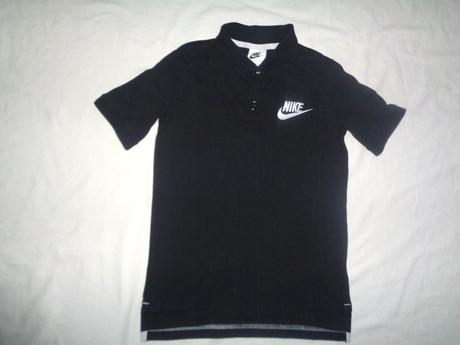 Černé bavlněné límečkové tričko nike, nike,134