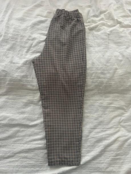 Kostkované kalhoty s vysokým pasem vel. 34 zn. hm, h&m,34