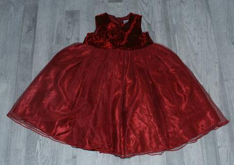 Slavnostní sváteční vínově červené šaty, next,92