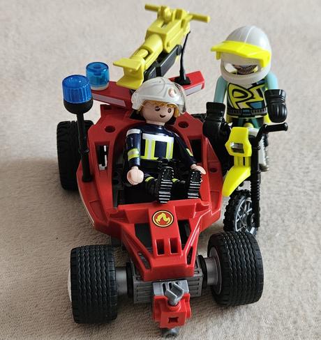 Playmobil action 70864 - hasičské auto, motorka,