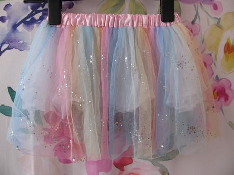Barevná tylová sukně s třpytkou, primark,98