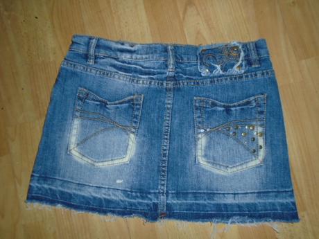 Džínová sukně vel s flitry, s