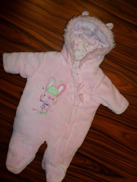 Překrásný teplý zimní overal se zajíčkem, baby,62