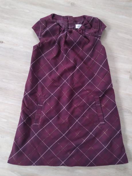 Fialová teplé šaty, h&m,128