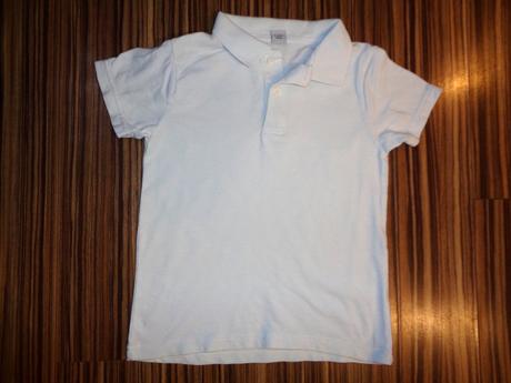 Bílé bavlněné vroubkované tričko s límečkem, tu,122