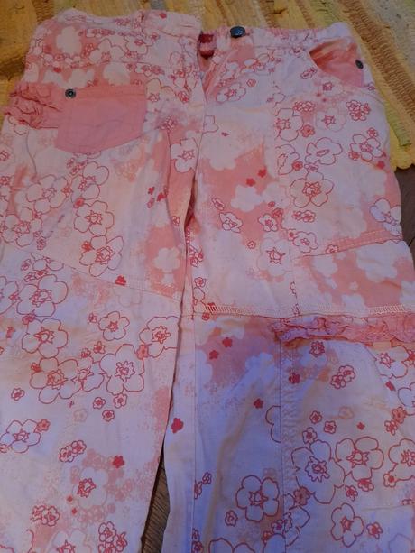 Kytičkové růžové kapsáče kalhoty na holku, vel 116, 116