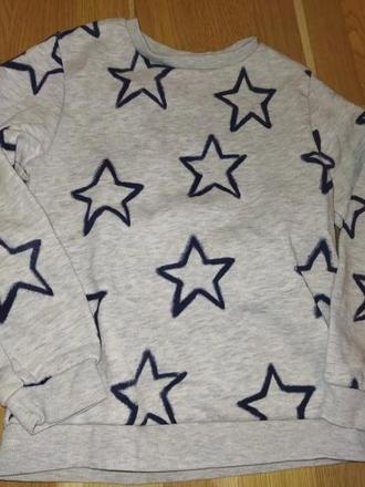 Šedá mikina s hvězdy 116, marks & spencer,116